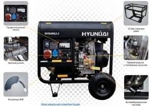 Дизельный генератор HYUNDAI DHY6000LE - фото №1