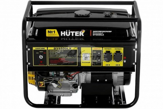 Бензиновый генератор Huter DY6500LX колёса + аккумулятор - фото №2